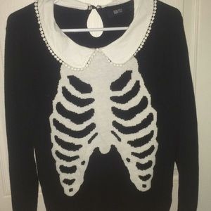 Black Ribcage Sweater